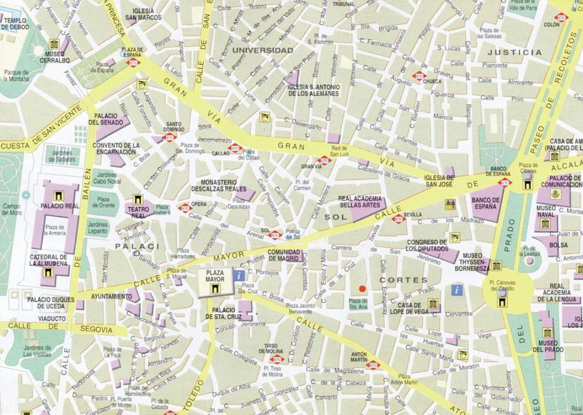 Madridin keskustan kartta