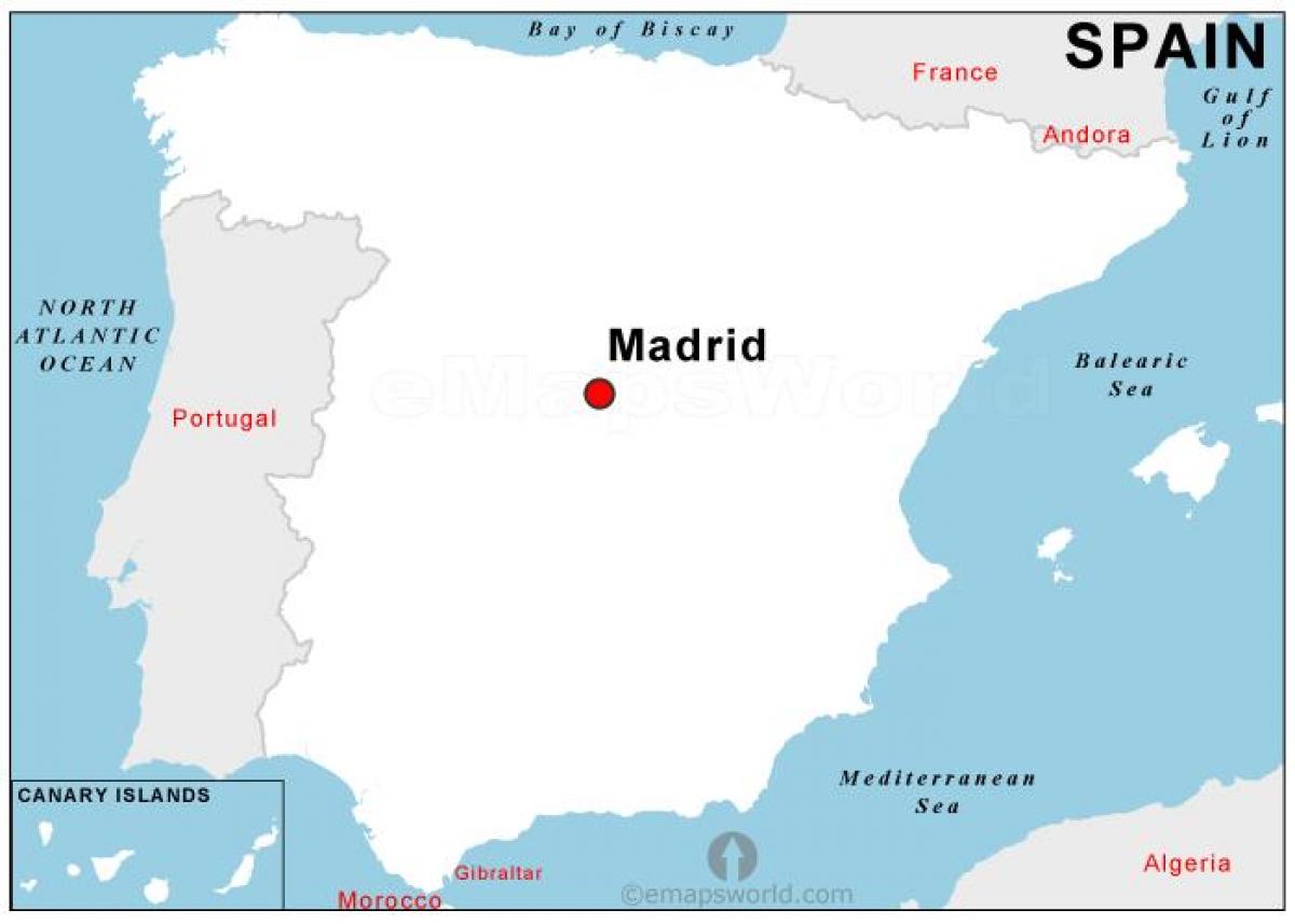 kartta pääkaupunki Espanjassa