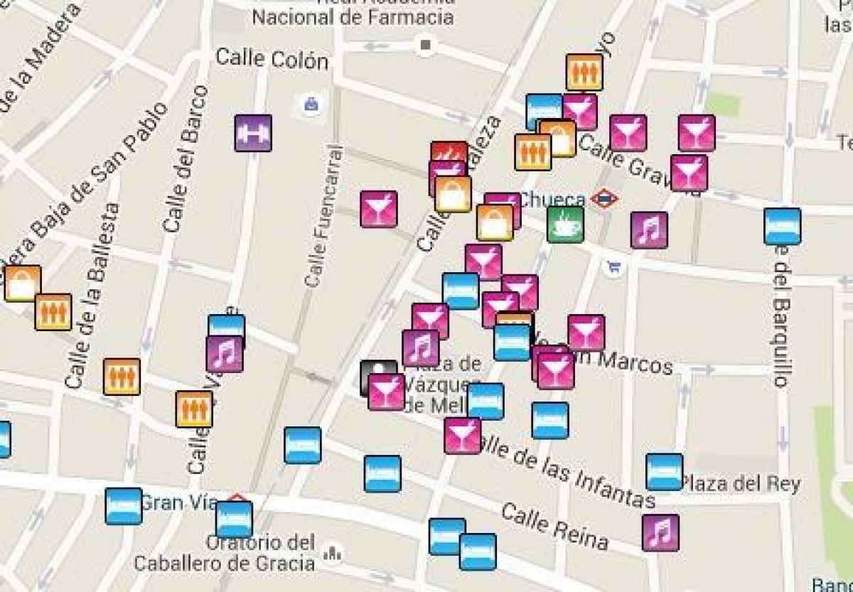 gay-alueella Madrid kartta