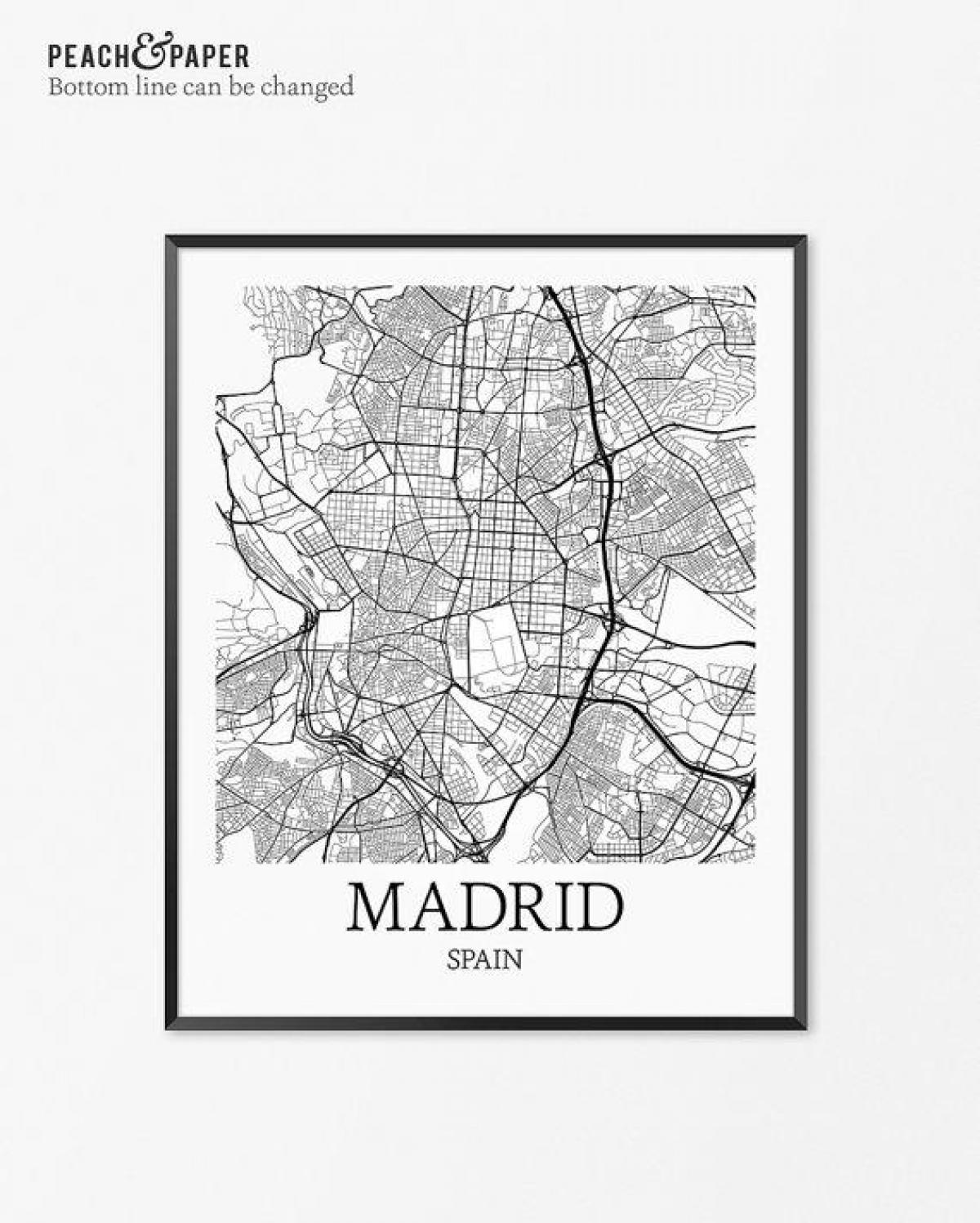 kartta Madrid kartta juliste