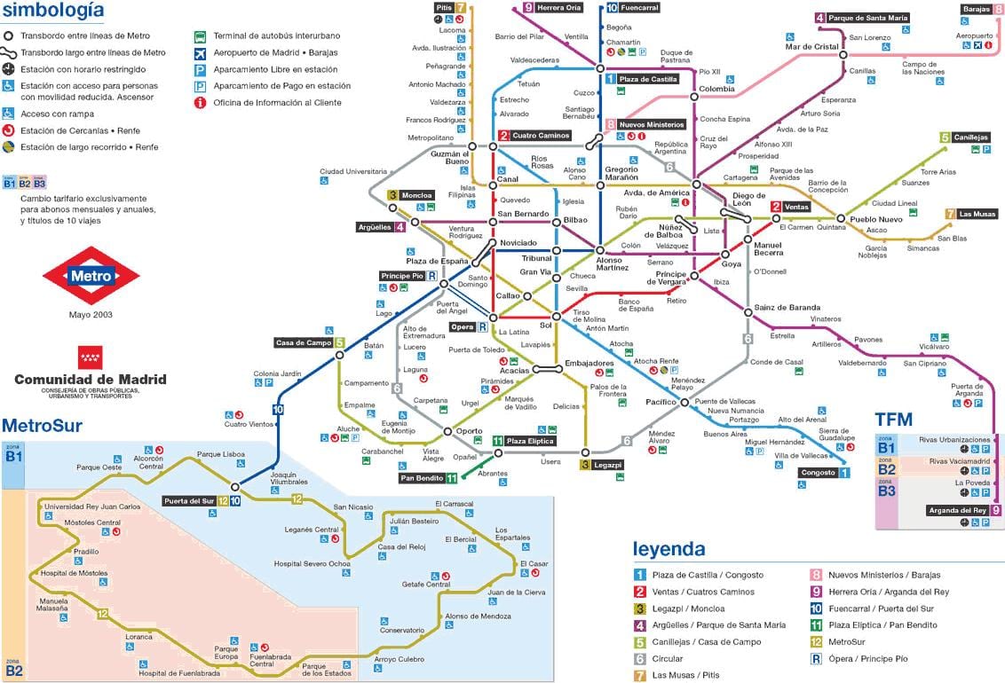 Madrid metro station kartta