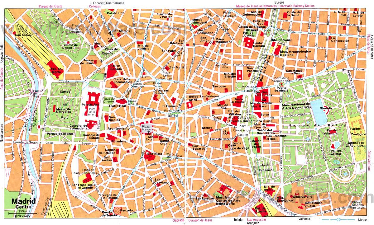 Madrid-Espanja city center kartta