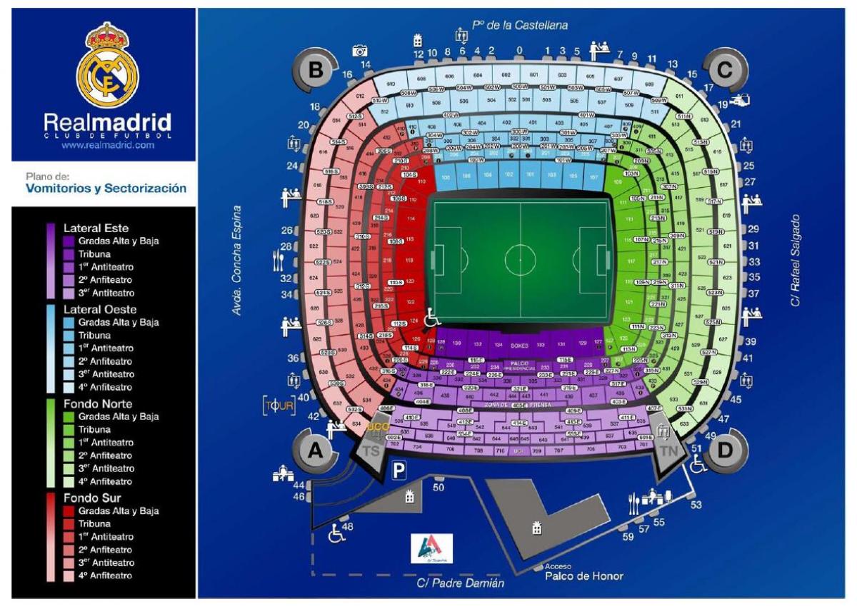 kartta real Madridin stadionilla