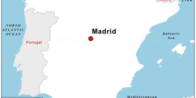 Kartta pääkaupunki Espanjassa