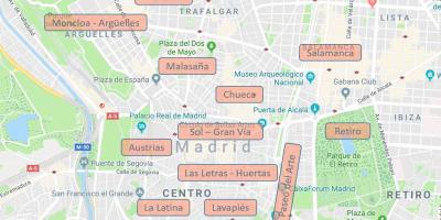 Kartta Madrid Espanja lähiöissä