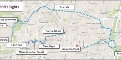 Madrid kävely kartta