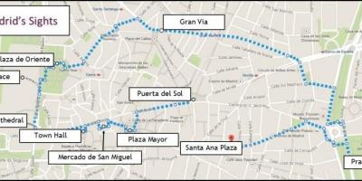 Madrid kävely kartta