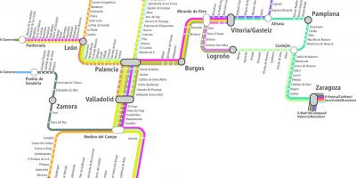 Kartta renfe juna kartta Madrid